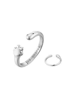 中国小动物保护协会可爱开口戒指小众设计创意独特时尚百搭食指