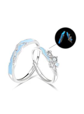 黄子弘凡同款恒爱之约珐琅夜光情侣对戒时尚高级感手饰礼物