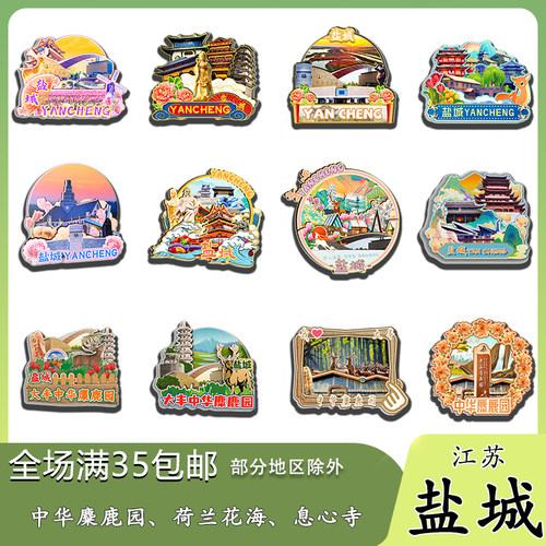 江苏盐城木质冰箱贴旅游纪念品