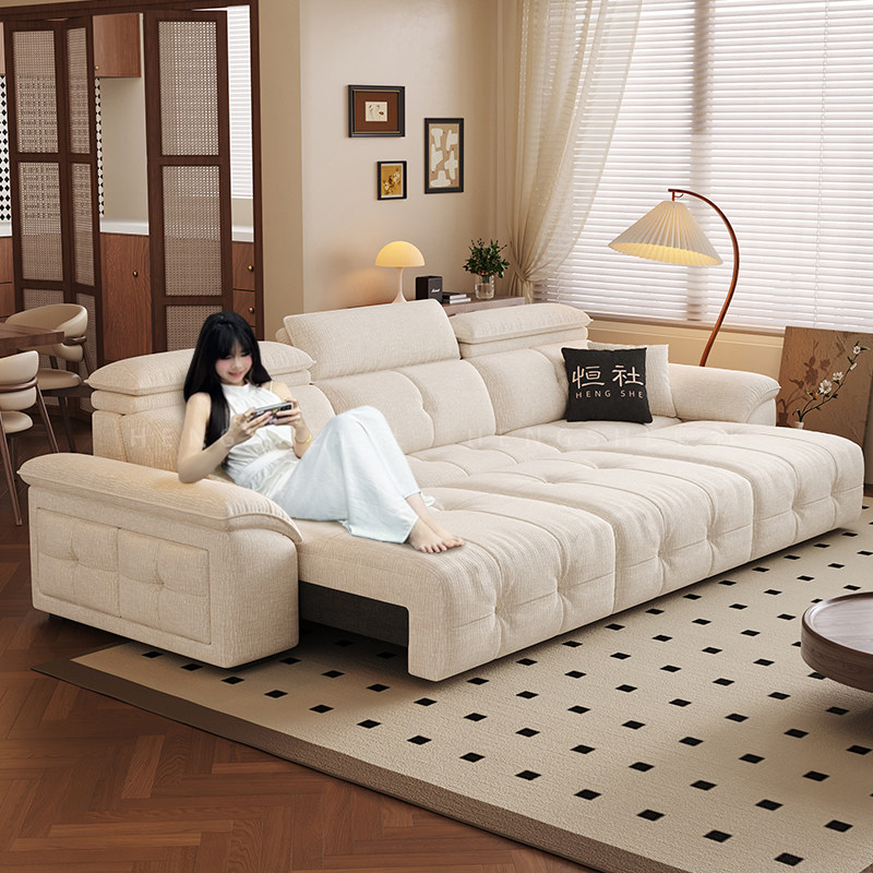 恒社雪尼尔功能电动沙发客厅大小户型家用零靠墙智能语音伸缩直排,住宅家具,功能沙发,淘宝优惠券,粉丝福利购,淘宝优惠卷