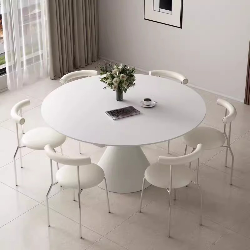 恒社意式极简岩板餐桌椅组合