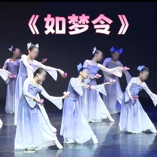 如梦令舞蹈表演服六一古典舞飘逸演出服装 女童身韵纱衣汉服伞道具