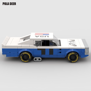 宝乐鹿-国产积木道奇 Charger NASCAR小颗粒拼装益智玩具模型礼物