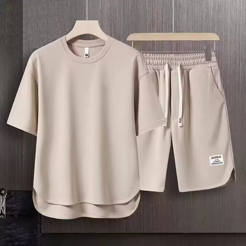 运动服套装男2024夏季短袖T恤篮球衣休闲短裤两件套韩版潮流百搭