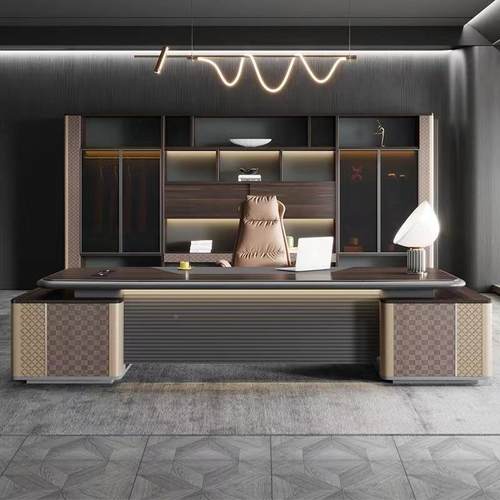 老公桌组合简约现代33854领导董事长办办椅公室家具大板班台烤漆