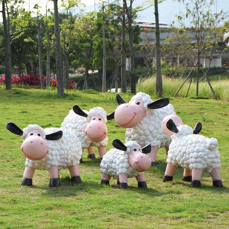 园林景观UPT院户庭外别墅小区创意装仿真饰卡通动物绵羊景落地造