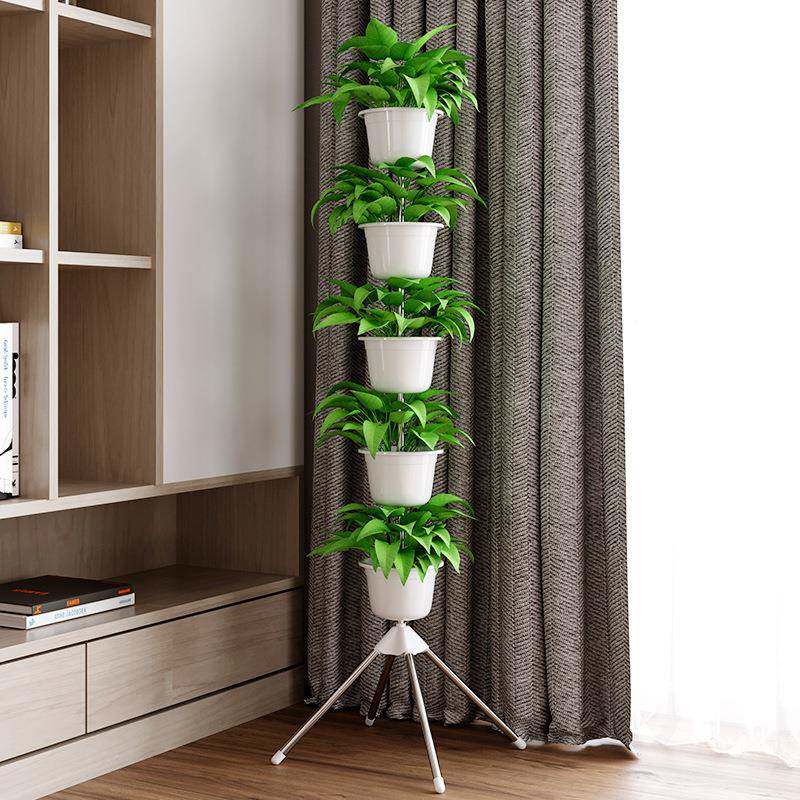 层花盆架简铁约落地式客厅阳台室内装饰架绿艺多萝NOQ植物盆栽置