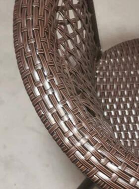 厂家直销藤椅子加粗高档单人纯手编藤织椅藤桌家用防水92601工仿