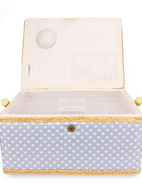 手提欧式工具收1WH66542纳箱居家玫瑰色刺绣具收纳理盒盒工整盒布