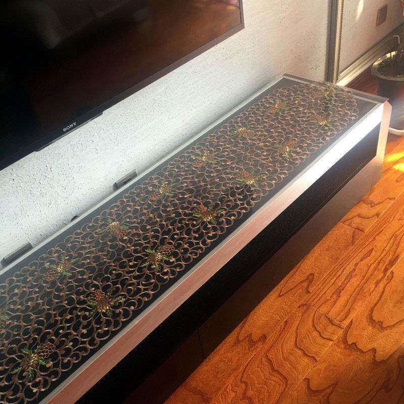茶几旗现代简桌约刺绣镂欧式电视布餐桌布盖空布艺软KGC柜装中式