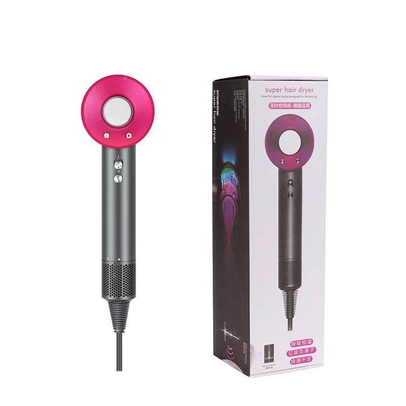 速无叶电子吹风巧负离护法美高发家LSV用吹轻风机裸机玫红色