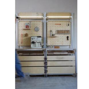 简约铝型材桦木海洋置物板架落地亚多层储物柜力克展示架陈列RJE