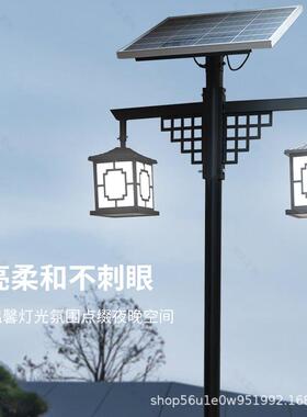 阳能景灯庭院花观园户外室外仿古灯笼双头花园太用PBFLED灯别墅