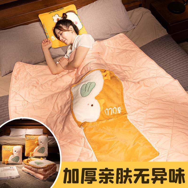 抱枕子两用折小毛毯二合F968H7J7一办叠公室午睡枕头汽车子靠枕车