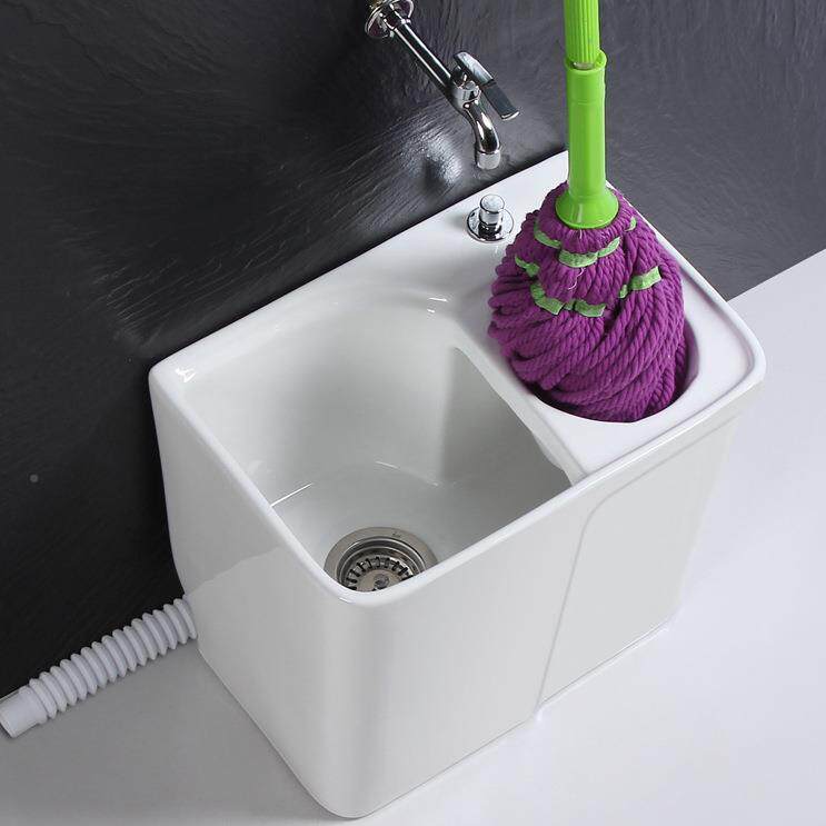 陶瓷拧拖把池阳台拖布盆卫生墩布沥间拖把池拖637布池自动旋转拖