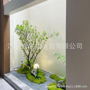 高窗端仿真马木醉玄关橱装仿饰造景组合真树干绿SRK植景观吊钟树