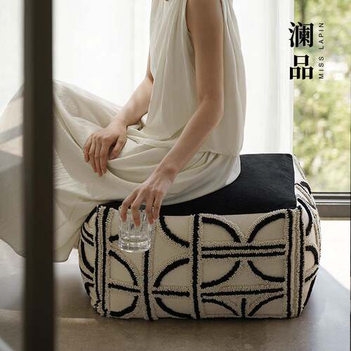澜Fhzhwuhf纯品砌玉』国棉绣花坐墩客厅蒲团『布艺沙发茶几凳卧室
