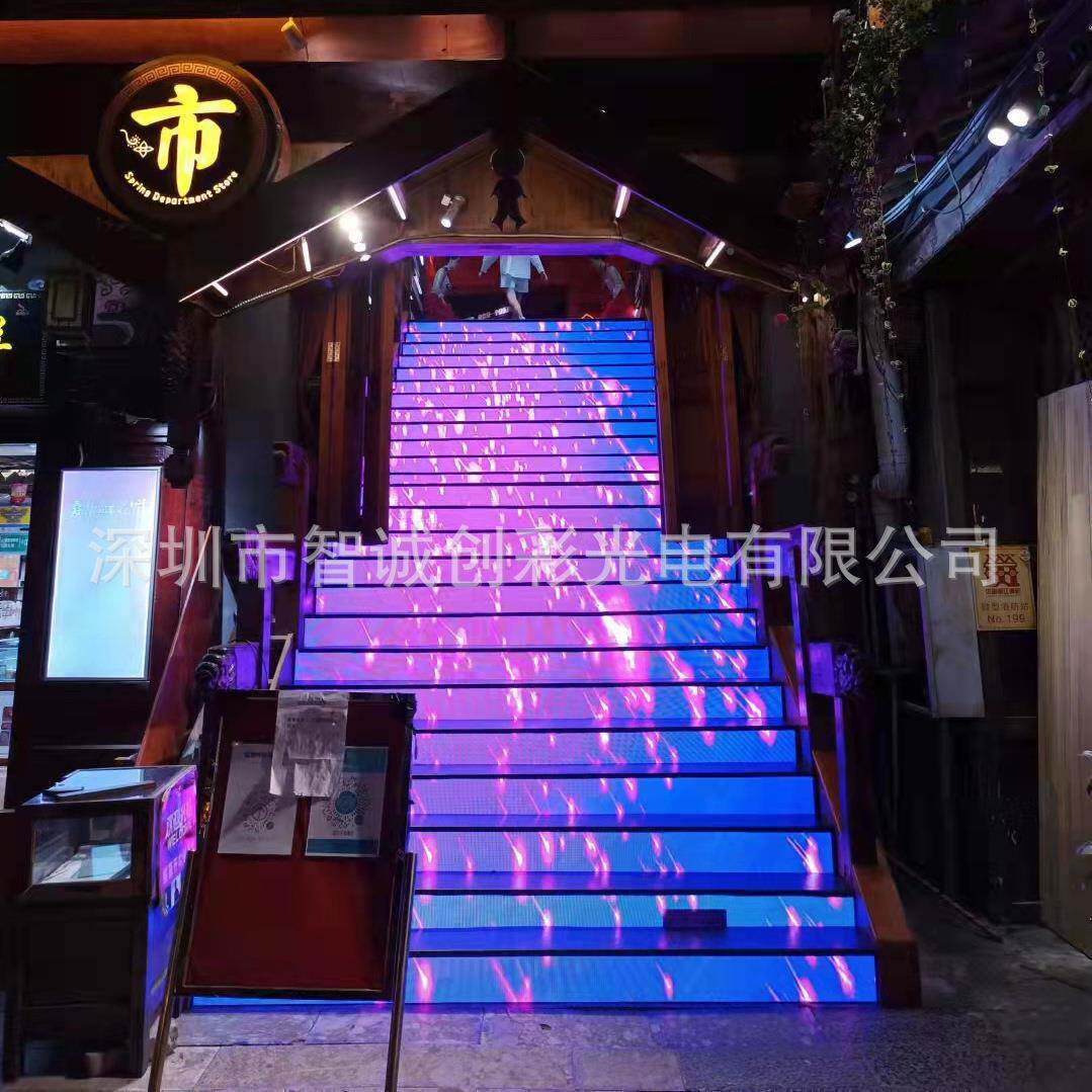 ED楼梯屏梯阶梯led地砖屏商场酒店酒楼吧舞地L面显示屏92739台互