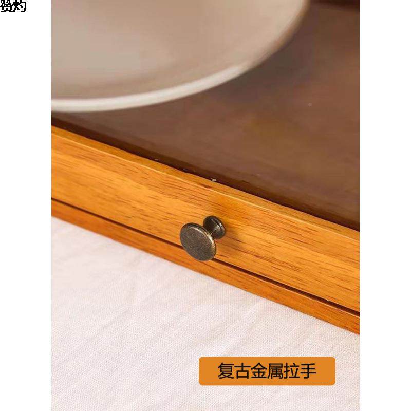 cs日式小餐柜你实璃木迷玻门碗柜餐桌厨NKZ房储物柜边桌面餐储物