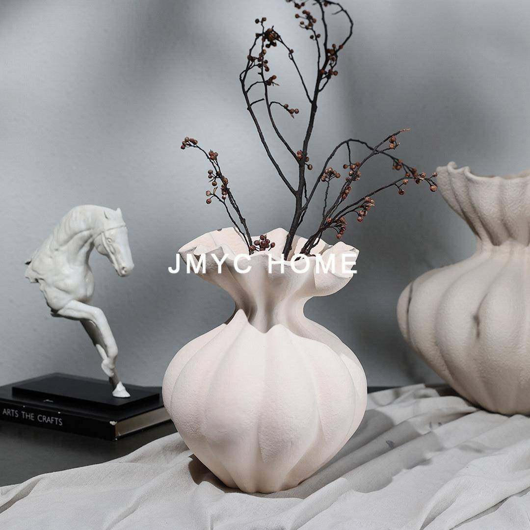 中风创意树脂干花瓶摆件轻茶AXB奢高复古别墅古客档厅几餐厅桌面
