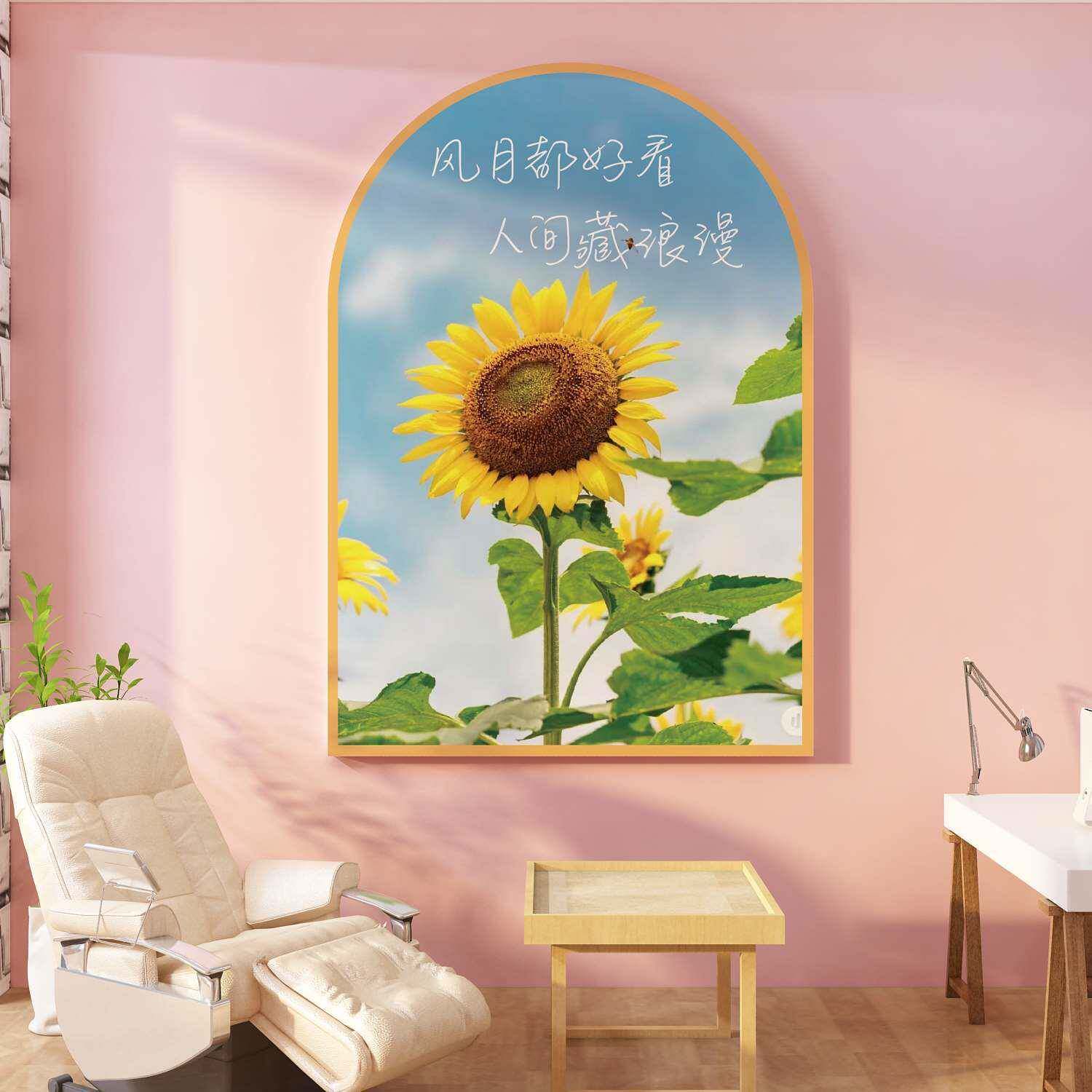 网红卧室墙面床背头景布装小饰BPB用品假窗户房间置改造物件贴纸