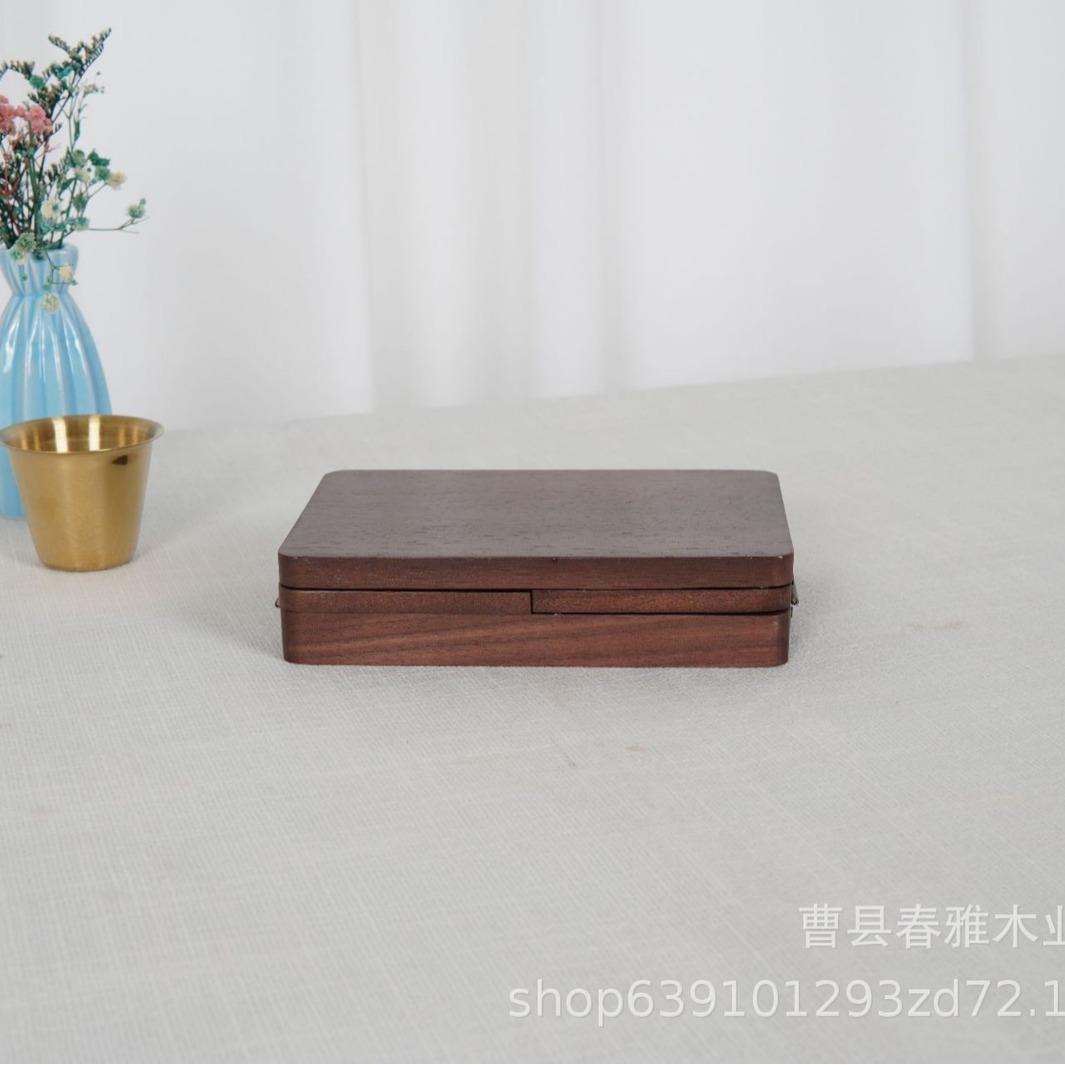 黑胡桃木可折叠颜料颜盒旅行便携木制彩调盘色颜料盒美甲绘多格实