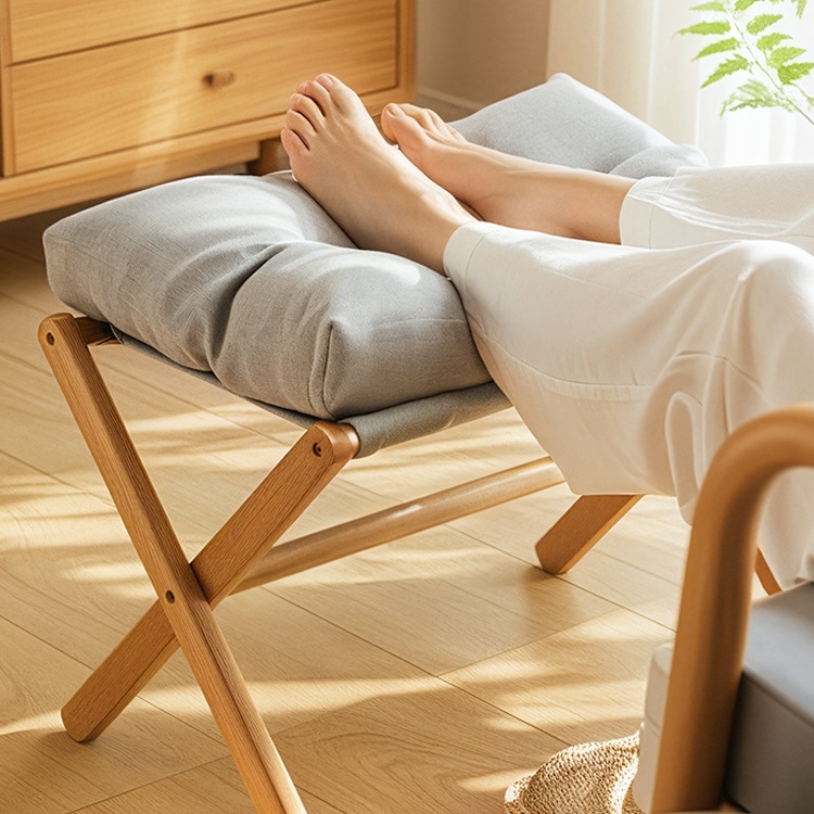 脚踏家用客厅沙发凳简约换鞋凳折叠翘脚凳垫脚凳子办公室搁脚