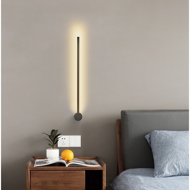 极简线条壁灯长条格栅客厅电视背景墙卧室简约现代轻奢银色床头灯