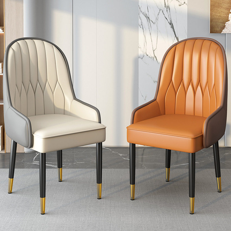 北欧轻奢餐椅休闲椅子家用简约化妆靠背凳子现代酒店椅铁艺餐桌椅