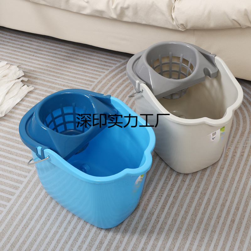 拖地桶家用手压式桶沥水篮老式带轮地拖桶免手洗拖地水桶按压式
