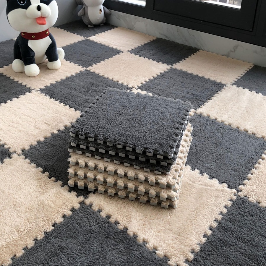 整铺拼接地毯卧室全铺ins风大面积房间方块地垫床边毯飘窗网红垫