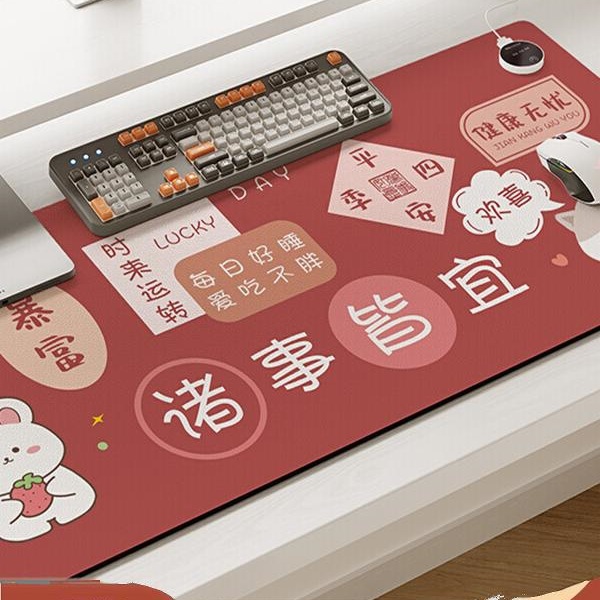 加热鼠标垫超大发热冬天暖桌垫办公室防水桌面垫学生电脑工位写字