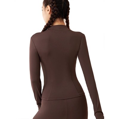 速发加绒秋冬瑜伽上衣运动外套立领夹克拉链开衫跑步训练健身服