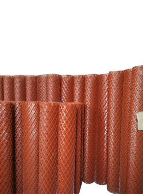 速发100刀钢板网 现货红色菱形网 抹墙小钢板网