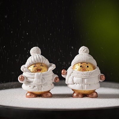 速发南方小土豆创意陶瓷小摆件茶宠茶玩可爱萌宠金豆摆件