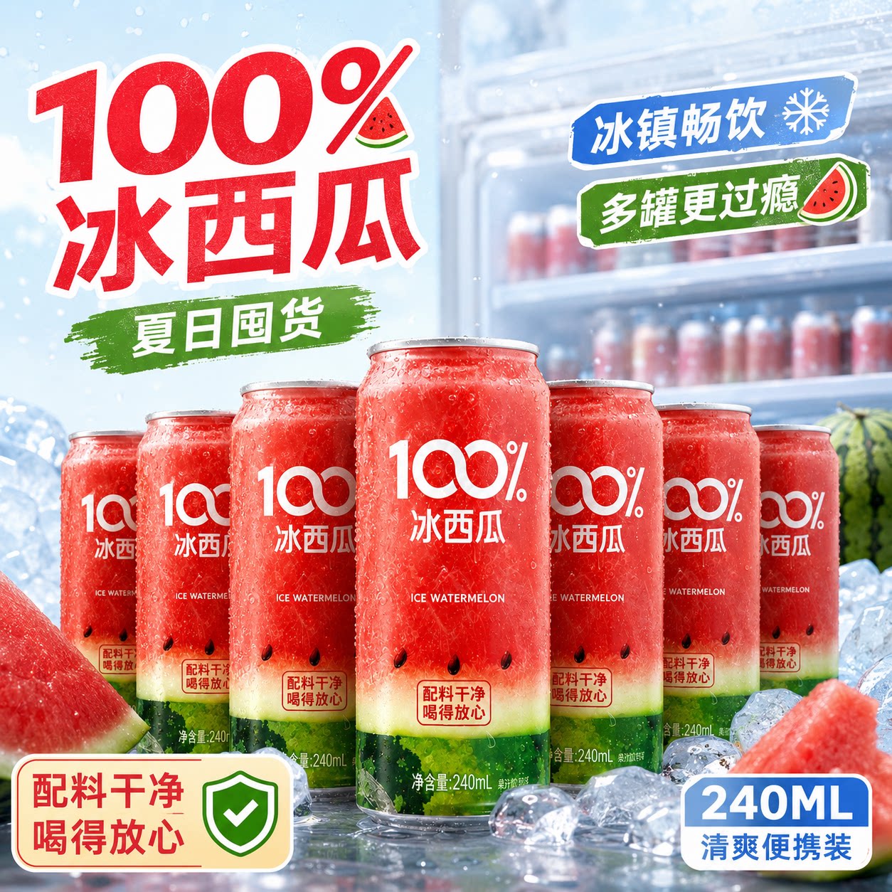 夏日推荐!西瓜汁鲜榨冰麒麟纯果汁冷饮整箱解暑官方旗舰店 - 实物图