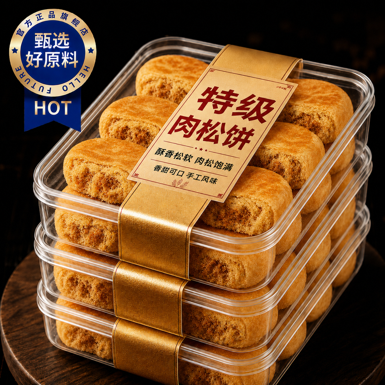 正宗无添加肉松饼独立包装整箱批发早餐充饥宿舍解馋糕点休闲零食