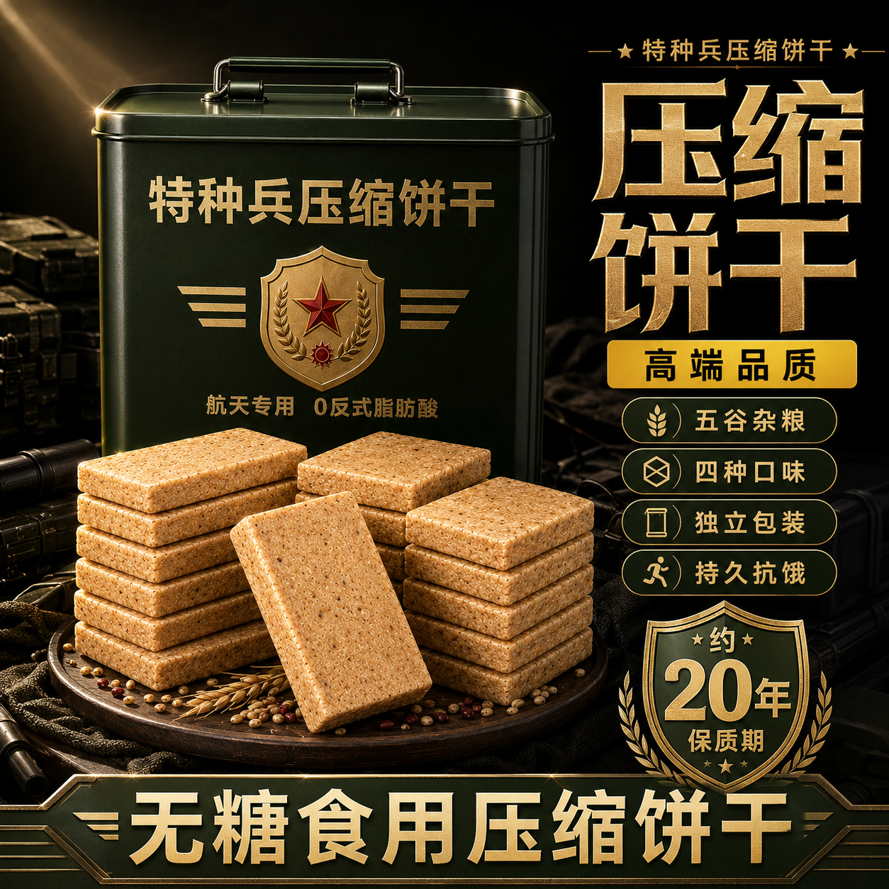 特种兵食用压缩饼干军干粮正品官方旗舰店独立包装无糖低脂代餐