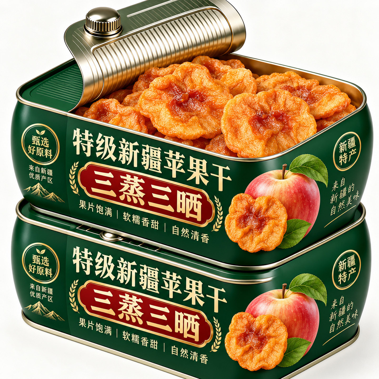 新疆阿克苏苹果干三蒸三晒果干泡水喝孕妇厚切零食儿童鲜货制作