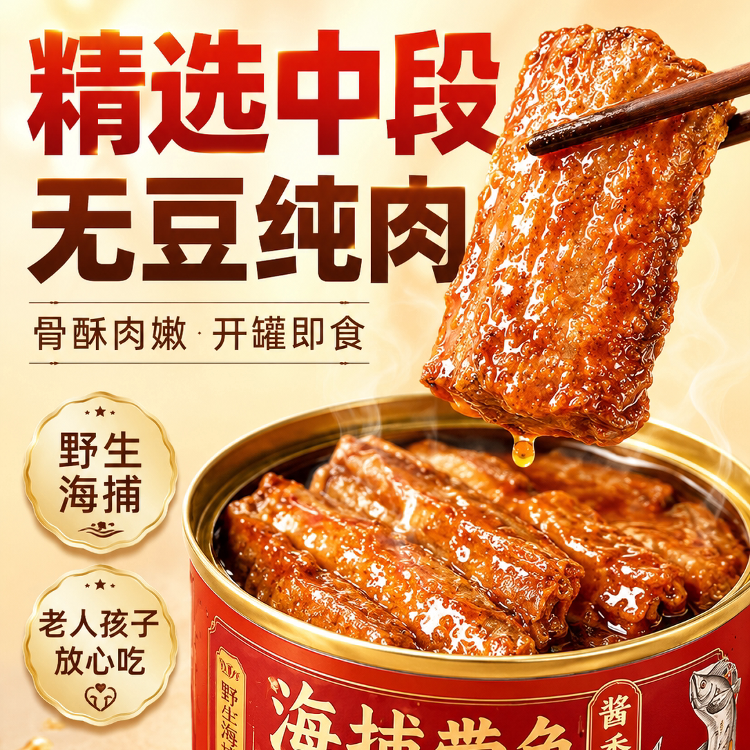 五香带鱼罐头官方旗舰店下饭酒菜香辣海鲜熟食即食鱼肉新鲜深海鱼