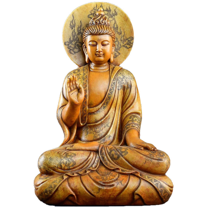 福建寿山石摆件寿山芙蓉石雕刻y精品庭院佛像石雕天然招财篆刻奇