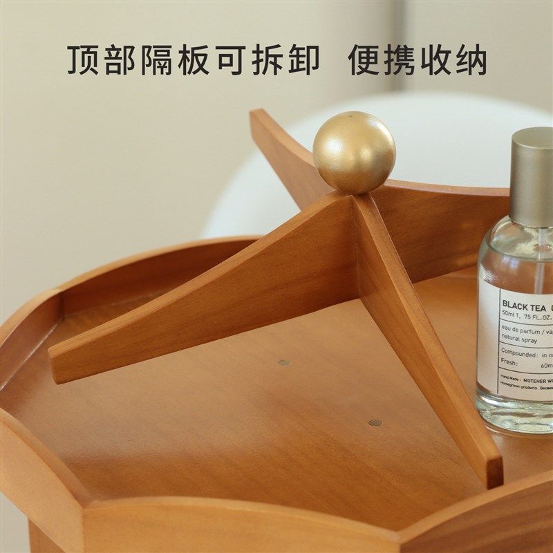 果设实木质桌面化妆品收纳层架创B意简约覆古收纳化妆盒多功能置,收纳整理,桌面收纳盒,淘宝优惠券,粉丝福利购,淘宝优惠卷