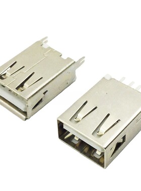 直销USB2.0母座AF180度17.5长直边直脚 大电流