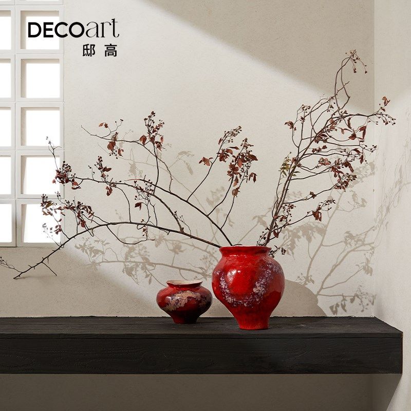 邸高家居新中式玄关柜手工陶瓷花瓶花器蔷薇果Q干花插花装饰盒摆,家居饰品,装饰摆件,淘宝优惠券,粉丝福利购,淘宝优惠卷