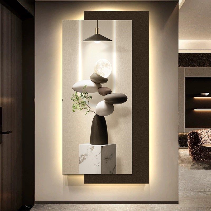 石来运转玄关装饰画现代轻奢入户正对门挂画20O25新款走廊过道壁,家居饰品,现代装饰画,淘宝优惠券,粉丝福利购,淘宝优惠卷