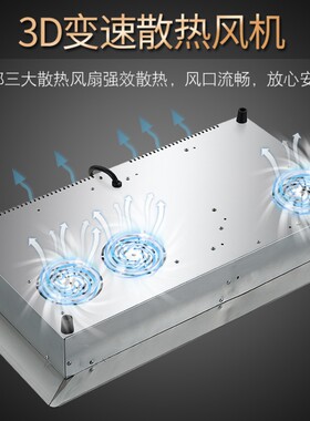 嵌入式电磁炉双灶爆炒双头电陶炉台式凹面小底M壳小开孔尺寸62x32