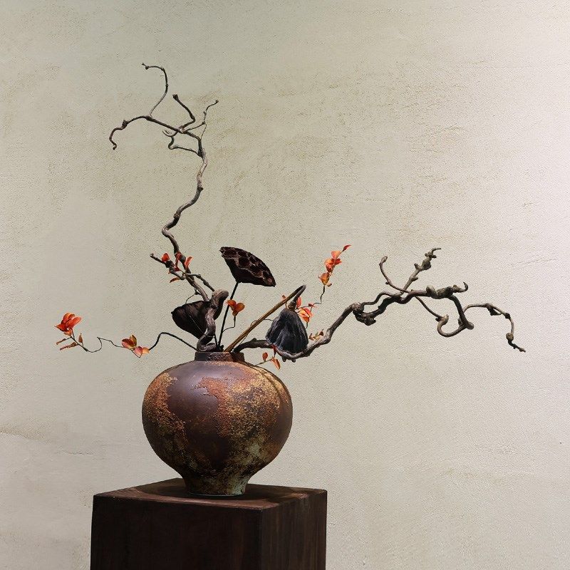 侘寂风复古粗陶瓷桌面花瓶客厅插干花民宿茶室新中式玄.关禅意摆,家居饰品,花瓶,淘宝优惠券,粉丝福利购,淘宝优惠卷