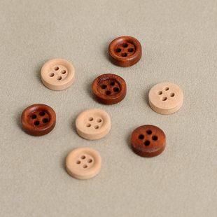 服装 饰迷你娃衣娃娃小纽扣木制百搭小纽扣时尚 缝纫扣子 10mm装