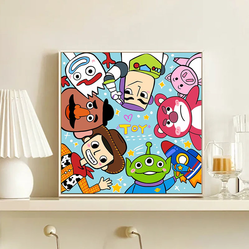 速发玩具总动员合油 数字集画手绘丙烯手彩画油工涂鸦绘画