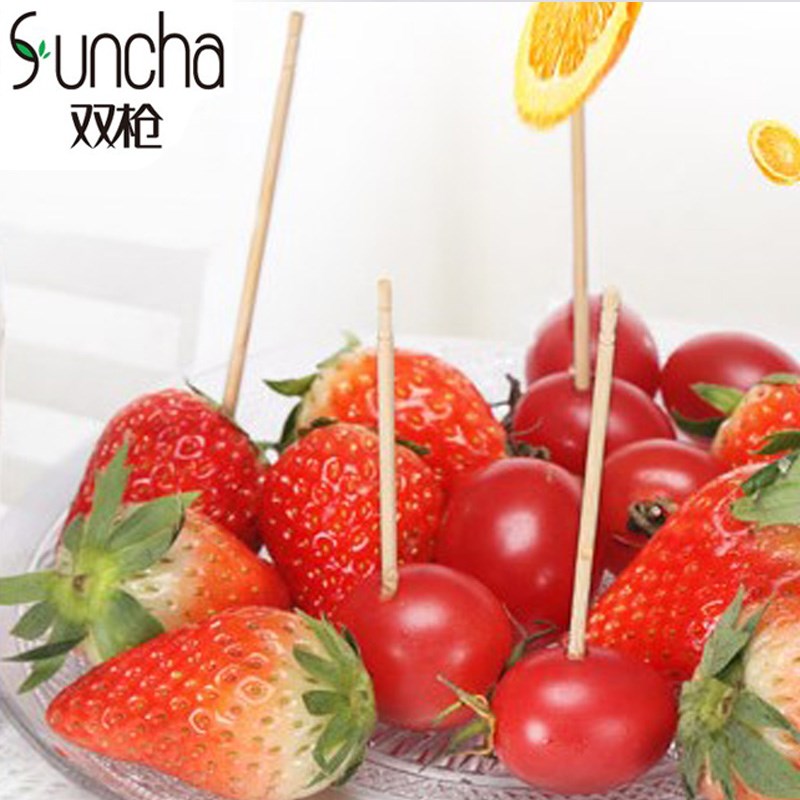 速发10竹果一水果竹果插签签家用水果牙签加长牙签签次性粗牙签